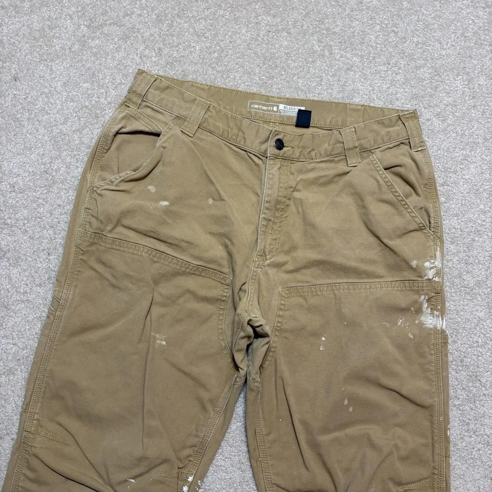 Carhartt Pants Mens 34x32 Tan Rugged Flex Relaxed Fit Work Carpenter Utility - Picture 10 of 16